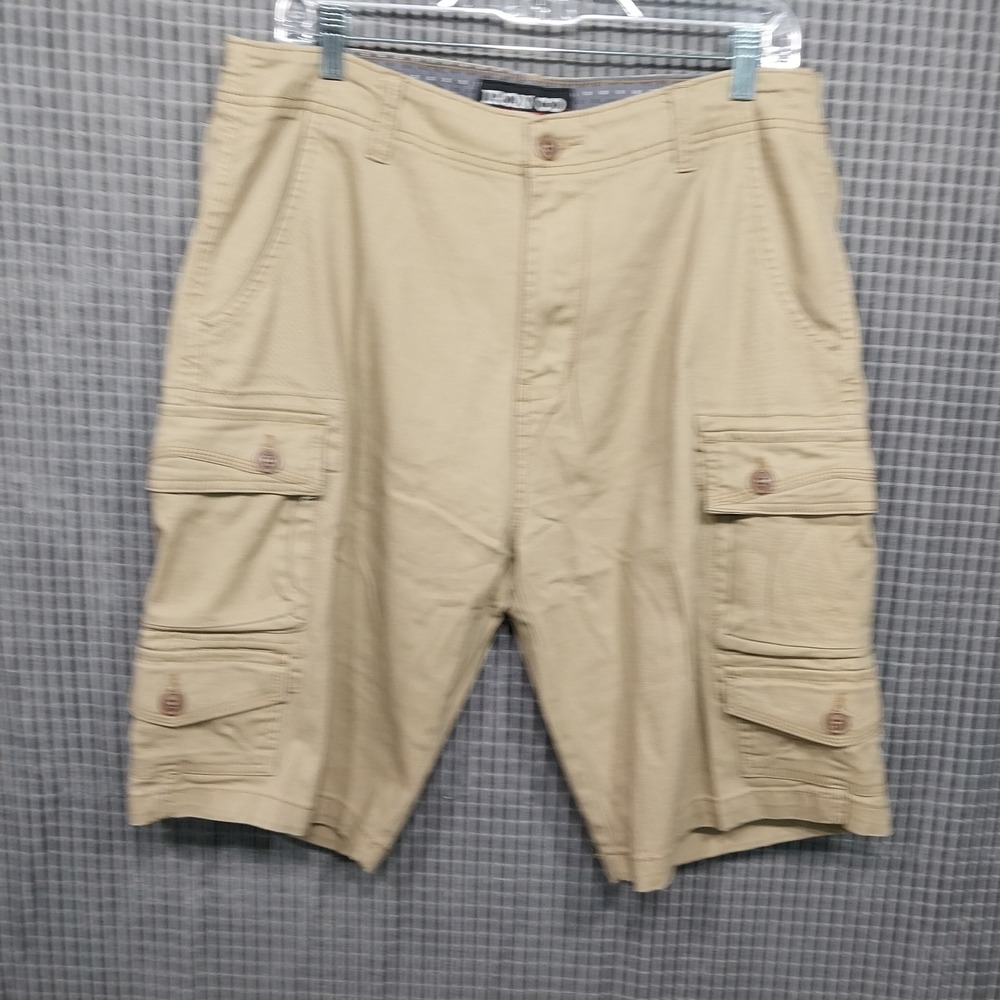 Iron Co Mens Cargo Shorts Multi Pocket Twill 32 Husk Tan